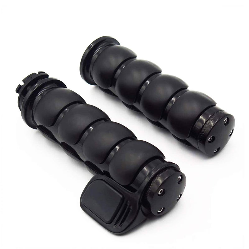 MOTLTECH Motorcycle Hand Grips 1" (25mm) Non-slip Hand Grip with Throttle Assist for Harley Yamaha Kawasiki Suzuki Cruisers Motorbikes Choppers,black - Image 4